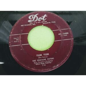 Fontane Sisters - Yum Yum / Eddie‎ My Love - 45rpm Vinyl Record Single 7"